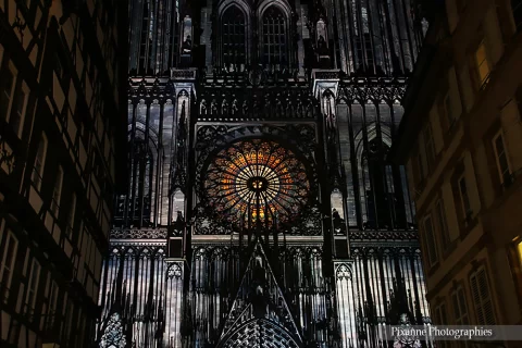 France, Alsace, Strasbourg, Illuminations de la Cathédrale, Rosace, Alsace et Moi, Pixanne Photographies