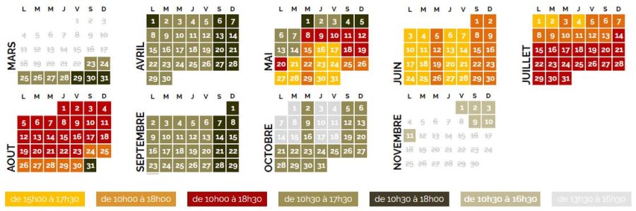 Horaires NaturOparc 2024
