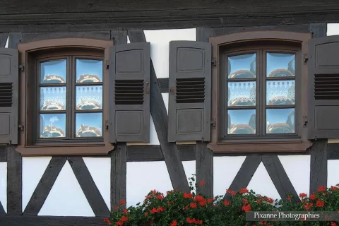 Alsace, Seebach, Maison Alsacienne, Colombages, Fenêtres convexes, Alsace et Moi, Pixanne Photographies