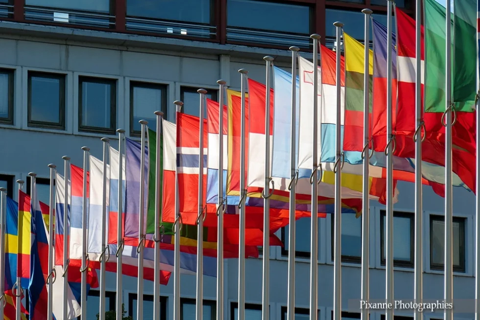 France, Alsace, Strasbourg, Quartier Orangerie Conseil des XV, Quartier Européen, Conseil de l'Europe, Drapeaux, Alsace et Moi, Pixanne Photographies