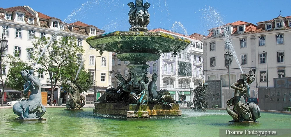 Europe, Portugal, Lisbonne, Rossio, Praça Dom Pedro IV, souvenirs de voyages, pixanne photographies