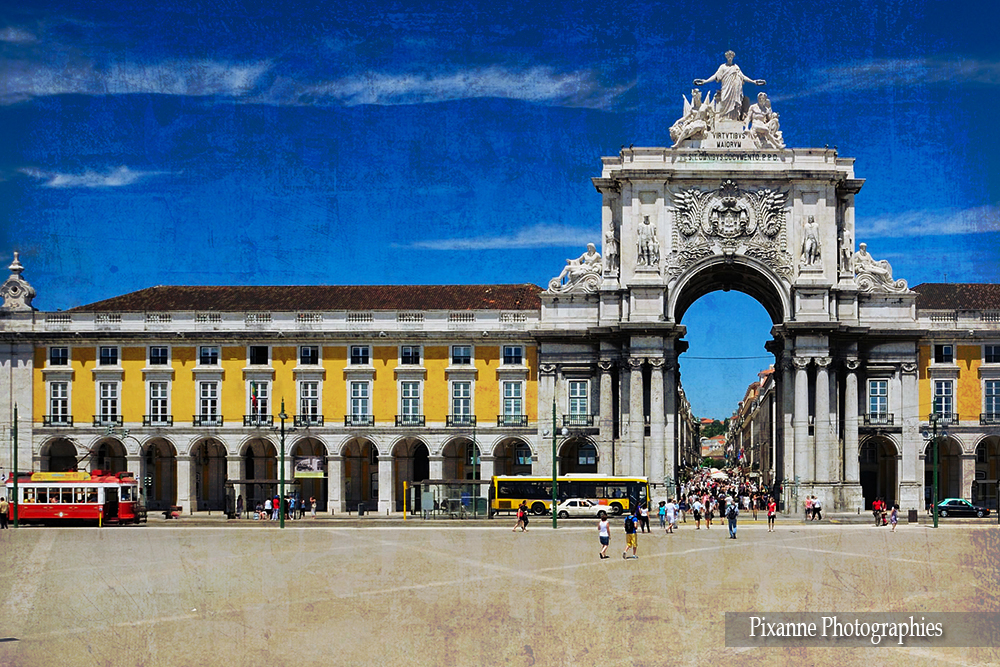 Europe, Portugal, Lisbonne, Place du Commerce, Praça do Comércio, souvenirs de voyages, pixanne photographies