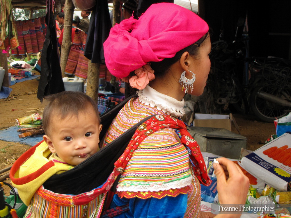 Asie, Vietnam, Nord Vietnam, Coc Ly, Marché de Coc Ly, Hmong Fleur