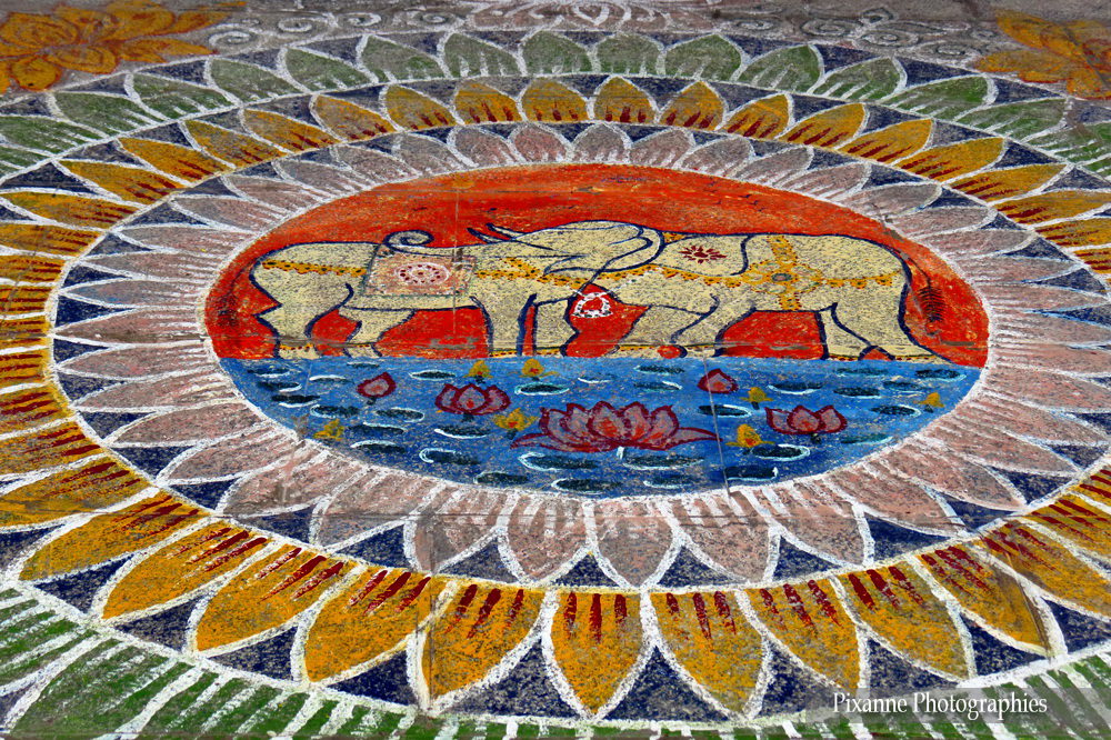 Asie, Inde du Sud, Tamil Nadu, Chennai, Kapaleeshwar Temple, Kolam, Souvenirs de Voyages, Pixanne Photographies