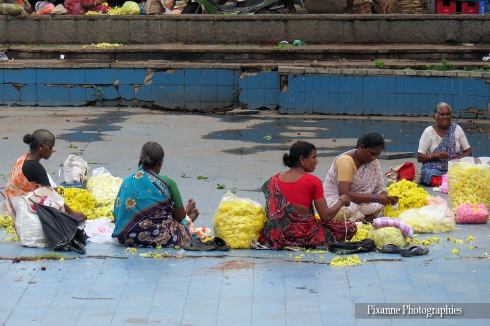 Asie, Inde du Sud, Tamil Nadu, Chennai, Kamarajar Market, Marché aux Fleurs