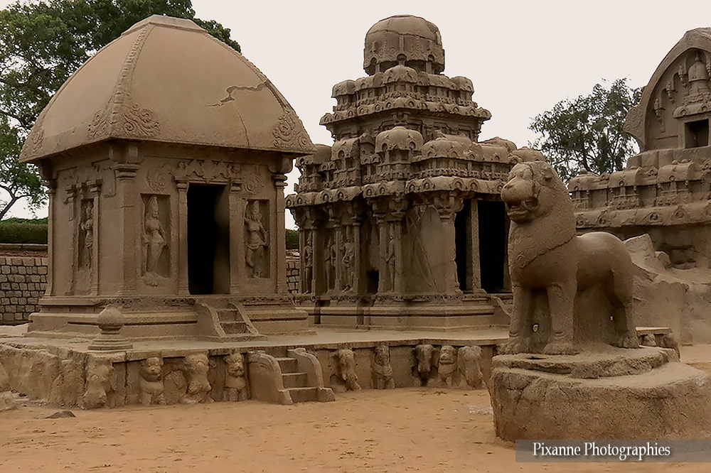 Asie, Inde du Sud, Mahabalipuram, Pancha Rathas, Cinq chars, Draupadi Ratha, Souvenirs de Voyages, Pixanne Photographies