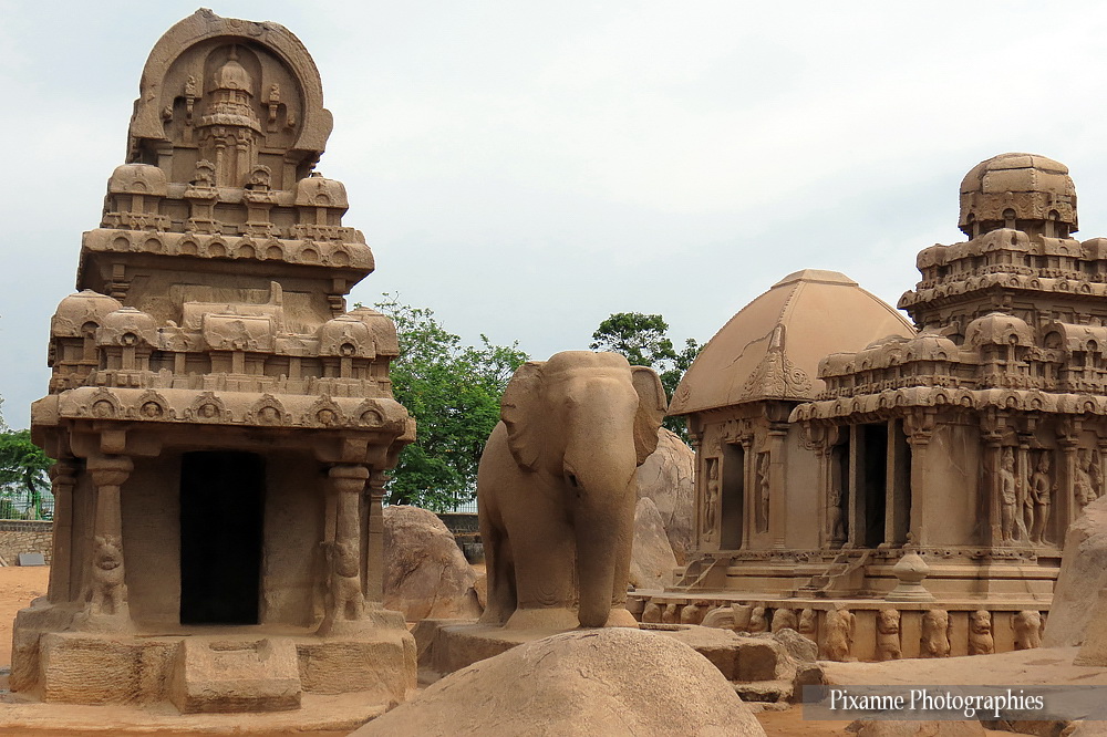 Asie, Inde du Sud, Mahabalipuram, Pancha Rathas, Cinq chars, Arjuna Ratha, Souvenirs de Voyages, Pixanne Photographies