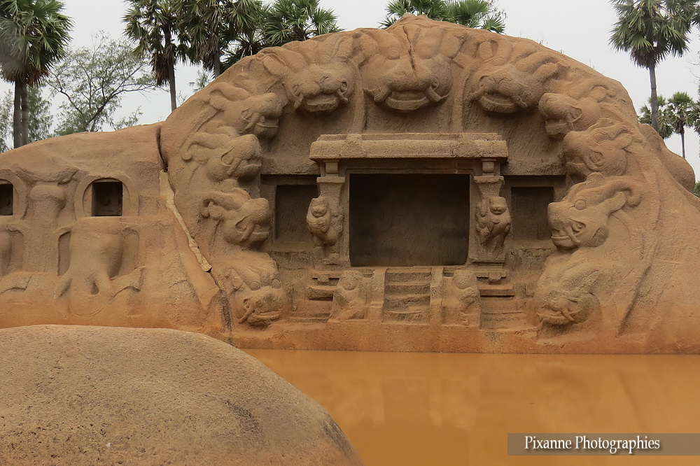 Asie, Inde du Sud, Tamil Nadu, Mahabalipuram, Tiger Cave, Souvenirs de Voyages, Pixanne Photographies