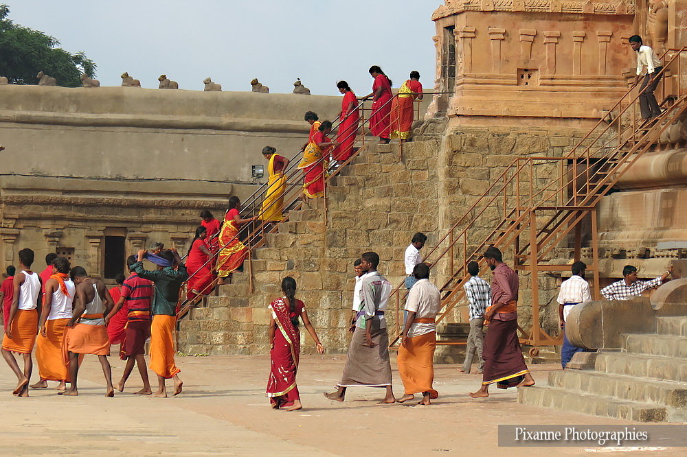 Asie, Inde du Sud, Tamil Nadu, Thanjavur, Tanjore, Brihadishvara Temple, Pélerins, Souvenirs de Voyages, Pixanne Photographies