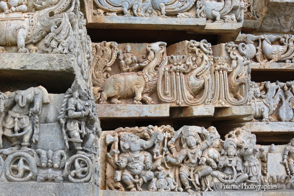 Asie, Inde du Sud, Karnataka, Halebidu, Hoysaleswara Temple, Frises, Souvenirs de Voyages, Pixanne Photographies