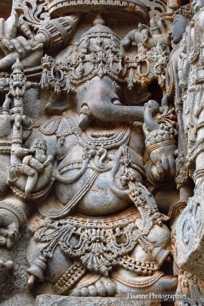 Asie, Inde du Sud, Karnataka, Halebidu, Hoysaleswara Temple, Ganesh, Souvenirs de Voyages, Pixanne Photographies