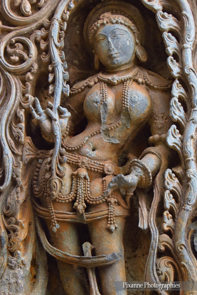 Asie, Inde du Sud, Karnataka, Halebidu, Hoysaleswara Temple, Nymphe, Madanika, Souvenirs de Voyages, Pixanne Photographies