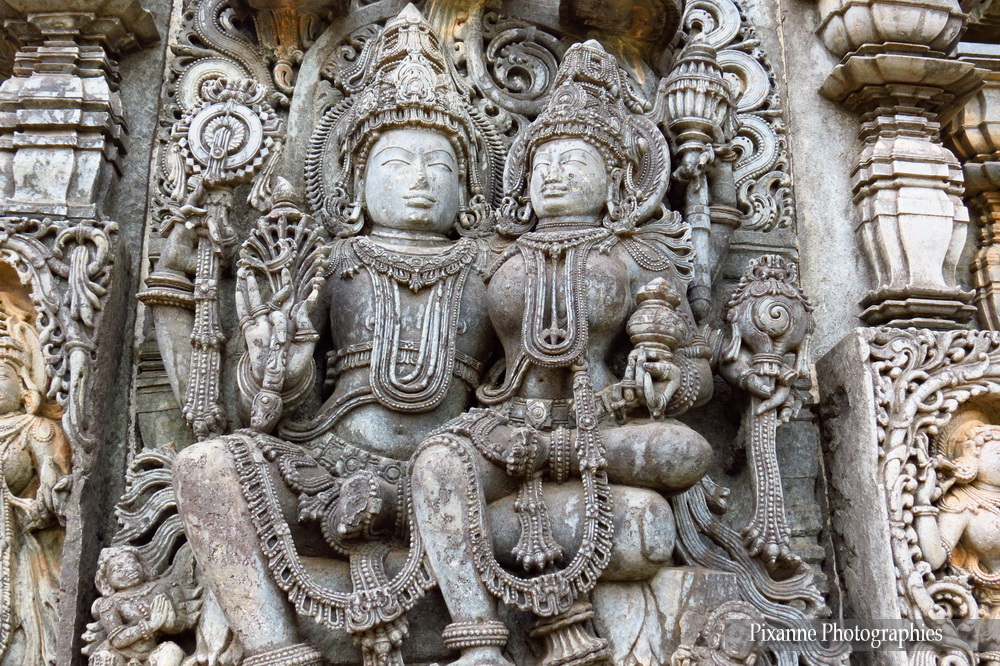 Asie, Inde du Sud, Karnataka, Halebidu, Hoysaleswara Temple, Shiva, Parvati, Souvenirs de Voyages, Pixanne Photographies