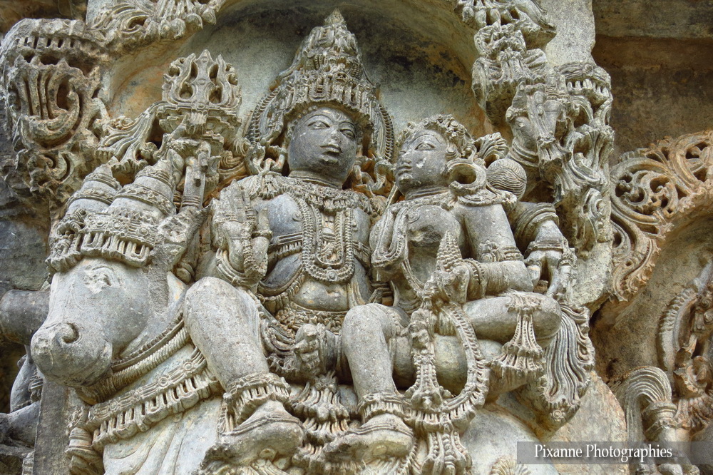 Asie, Inde du Sud, Karnataka, Halebidu, Kedateshwara Temple, Vishnu, Lakshmi, Nandi, Souvenirs de Voyages, Pixanne Photographies