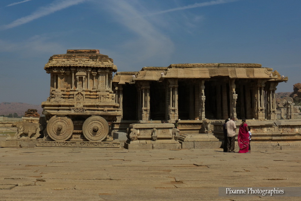 Asie, Inde du Sud, Karnataka, Hampi, Vijya Vittala Temple, Chariot de pierre, Utsav Mandapa, Souvenir de Voyages, Pixanne Photographies