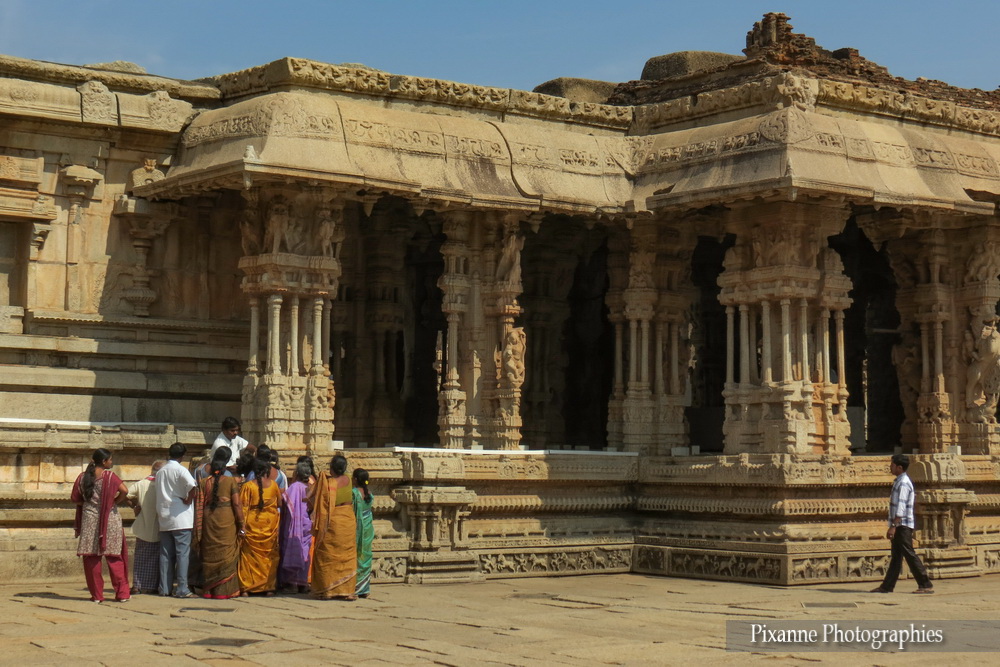 Asie, Inde du Sud, Karnataka, Hampi, Vijya Vittala Temple, Chariot de pierre, Maha Mandapa, Musical Pillar Hall,  Souvenir de Voyages, Pixanne Photographies