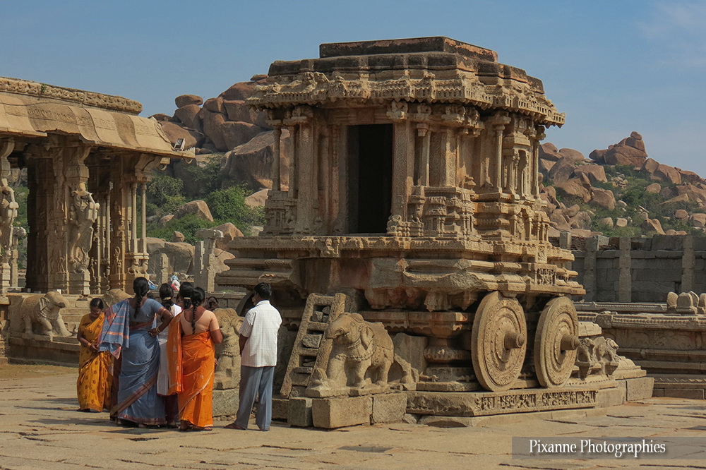 Asie, Inde du Sud, Karnataka, Hampi, Vijya Vittala Temple, Chariot de pierre, Souvenir de Voyages, Pixanne Photographies