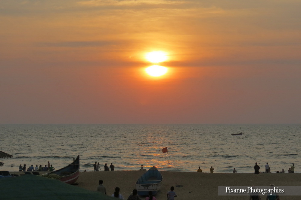 Asie, Inde du Sud, Karnataka, Goa, plage, coucher de soleil, Souvenirs de Voyages, Pixanne Photographies