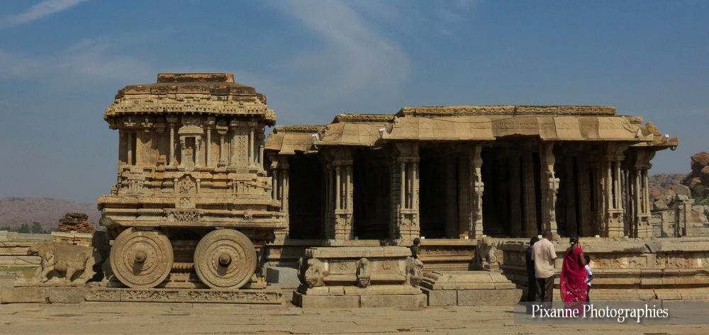 asie, inde, inde du sud, hampi, vijaye vittala temple, ratha, souvenirs de voyages, pixanne photographies