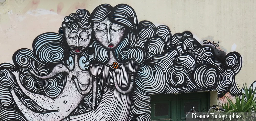 Europe, Grèce, Attique, Athènes, Plaka, Fresque Murale, Souvenirs de Voyages, Pixanne Photographies