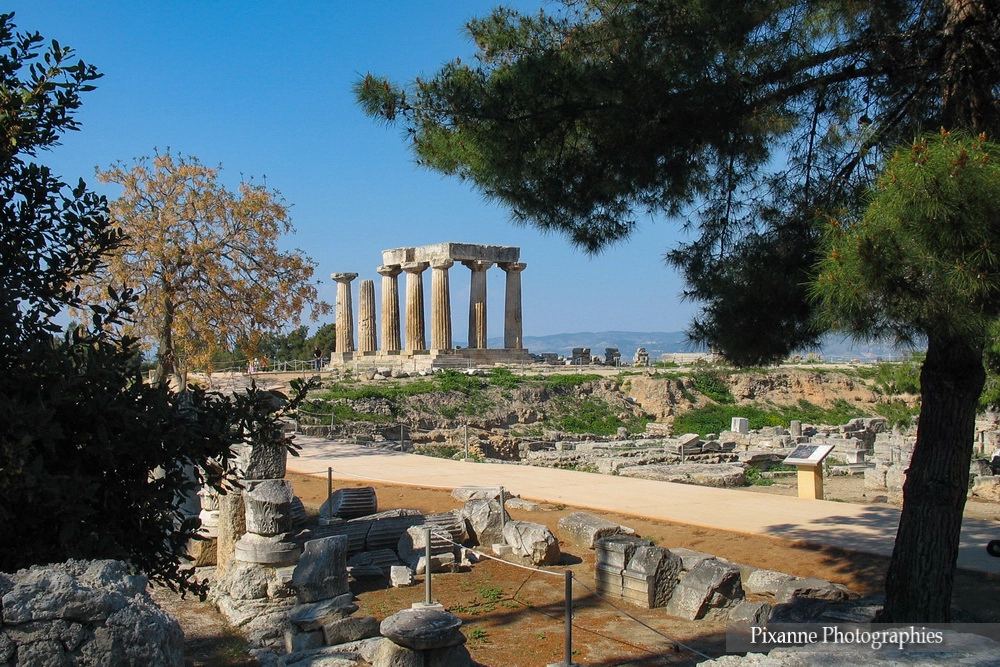 Europe, Grèce, Péloponnèse, Ancienne Corinthe, Temple d'Apollon, Souvenirs de Voyages, Pixanne Photographies