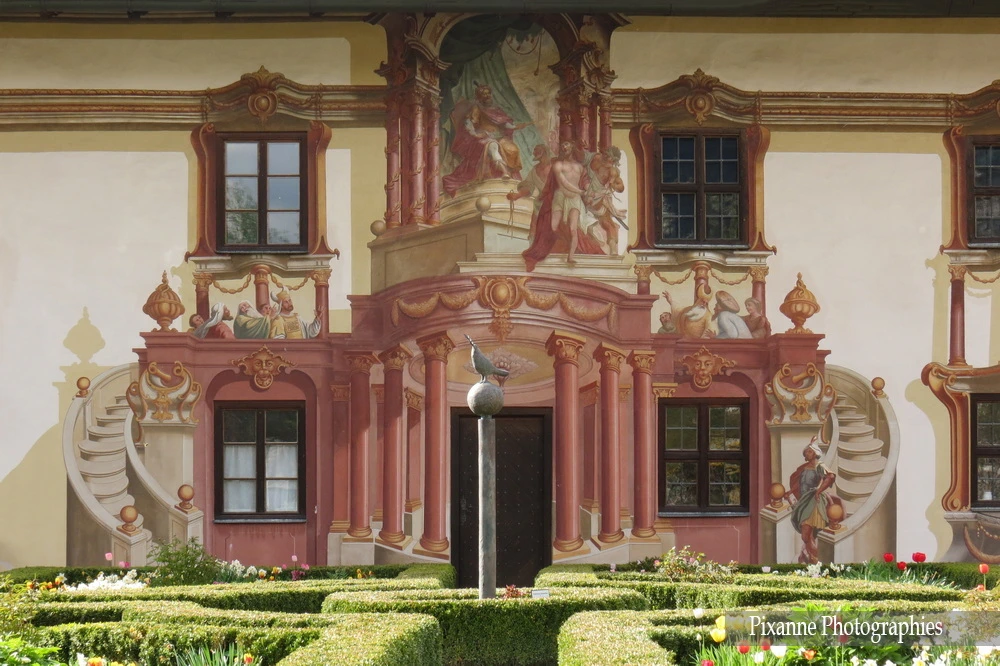 Europe, Allemagne, Bavière, Oberammergau, Pilatus Haus, Maison de Pilate, Lüftlmalerei, Fresques murales, Souvenirs de Voyages, Pixanne Photographies