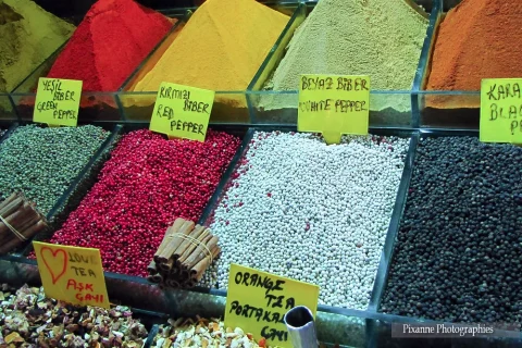 Asie, Europe, Turquie, Istanbule, Mısır Çarsısı, Bazar Égyptien,Poivre, Souvenirs de Voyages, Pixanne Photographies