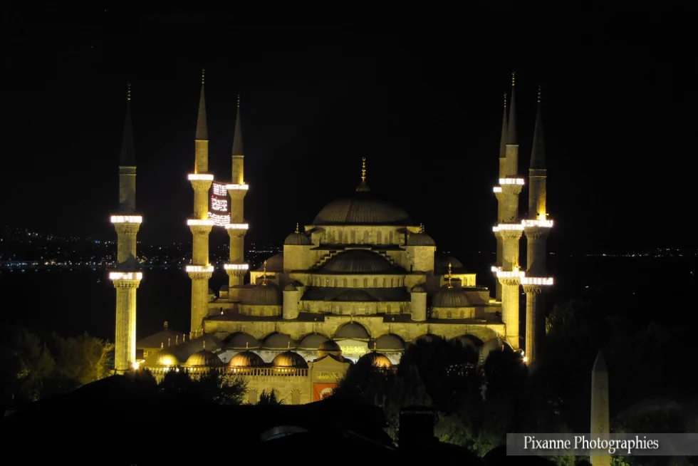 Asie, Europe, Turquie, Istanbul, Mosquée Bleue, Mosquée du Sultan Ahmet, Illuminations, Souvenirs de Voyages, Pixanne Photographies