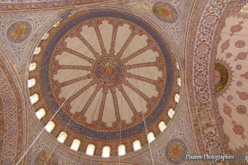 Asie, Europe, Turquie, Istanbul, Mosquée Bleue, Mosquée du Sultant Ahmet, Plafonds, Mosaiques, Souvenirs de Voyages, Pixanne Photographies
