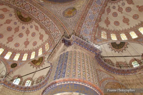 Asie, Europe, Turquie, Istanbul, Mosquée Bleue, Mosquée du Sultan Ahment, Plafonds, Souvenirs de Voyages, Pixanne Photographies