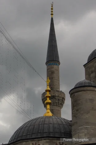 Asie, Europe, Turquie, Istanbul, Mosquée Bleue, Minaret, Souvenirs de Voyages, Pixanne Photographies