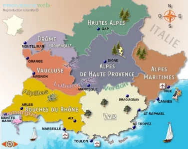 France, PACA, Départements