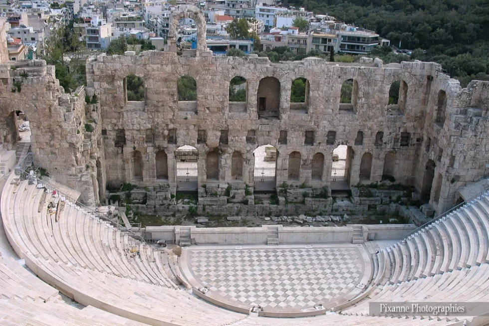 Europe, Grèce, Attique, Athènes, Odéon d'Hérode Atticus, Souvenirs de Voyages, Pixanne Photographies