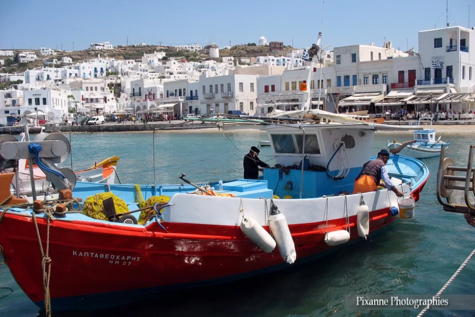 Europe, Grèce, Cyclades, Mykonos, Pêcheur, Souvenirs de Voyages, Pixanne Photographies