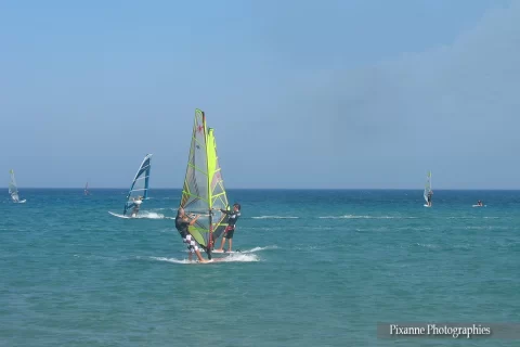 Europe, Grèce, Dodécanèse, Rhodes, Rodos, Plage de Parasonisi, Planche à Voile, Souvenirs de Voyages, Pixanne Photographies
