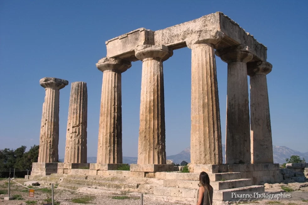 Europe, Grèce, Péloponnèse, Ancienne Corinthe, Temple d'Apollon, Souvenirs de Voyages, Pixanne Photographies