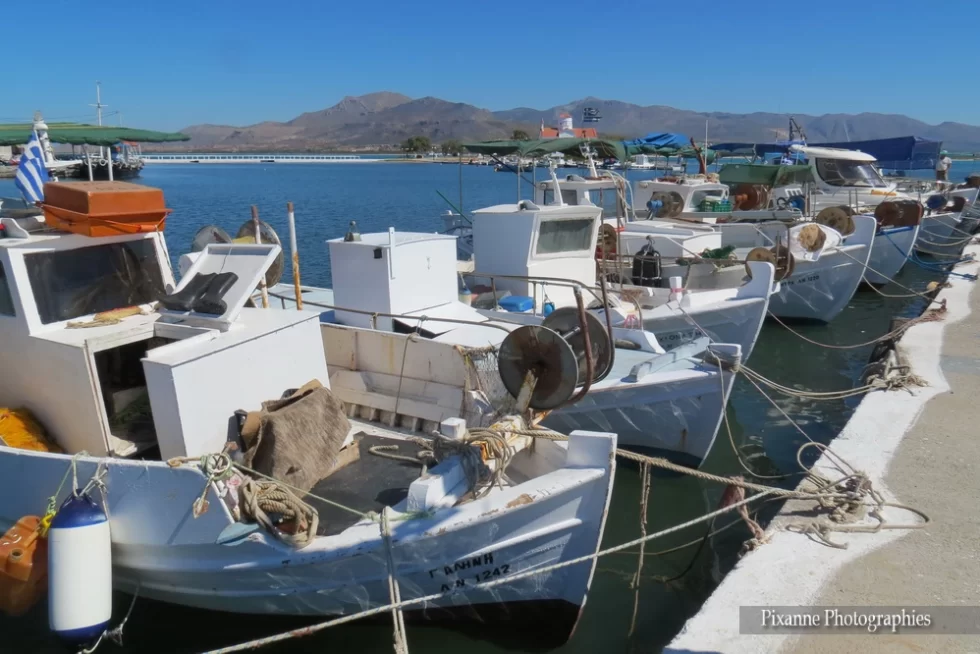 Europe, Grèce, Péloponnèse, Elafonisos, Port, Bateau, Caique, Souvenirs de Voyages, Pixanne Photographies