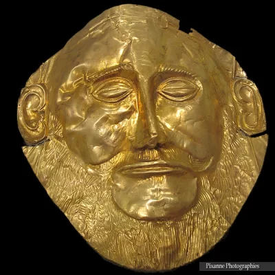 Europe, Grèce, Péloponnèse, Mycènes, Trésor d'Atrée,  Masque mortuaire, Souvenirs de Voyages, Pixanne Photographies
