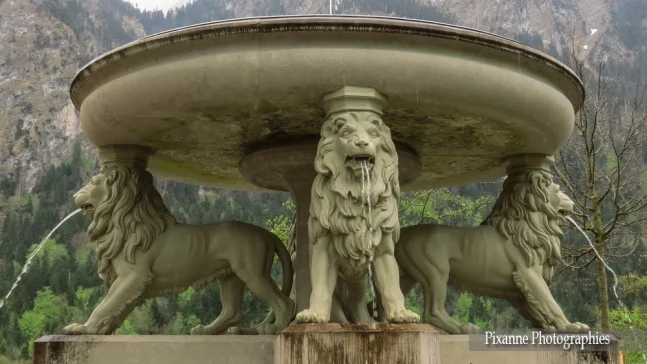Europe, Allemagne, Bavière, Hohenschwangau, Fontaine des Lions, Souvenirs de Voyages, Pixanne Photographies