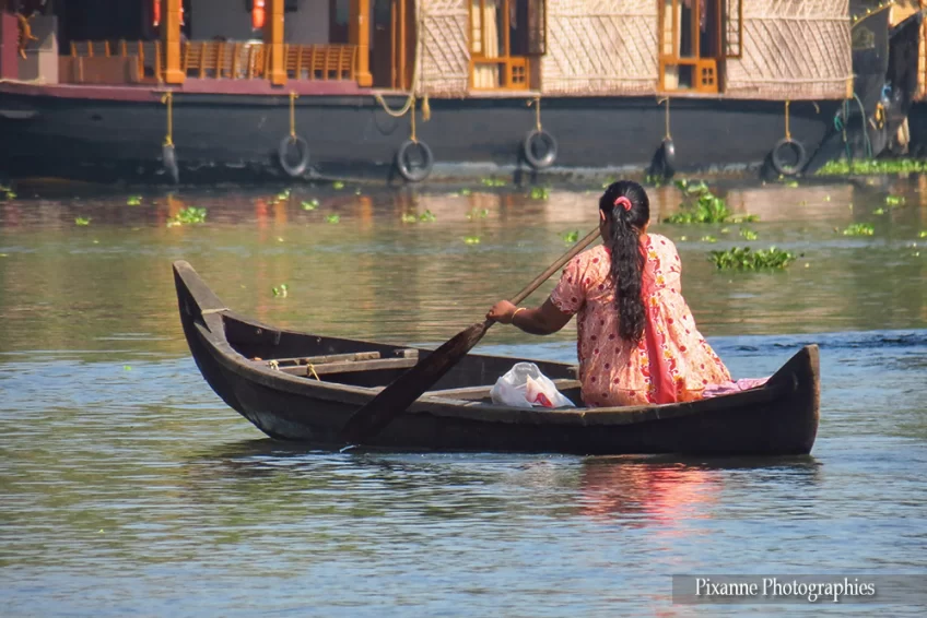 asie, inde, inde du sud, backwaters, alleppey, kettuvallam, souvenirs de voyages, pixanne photographies