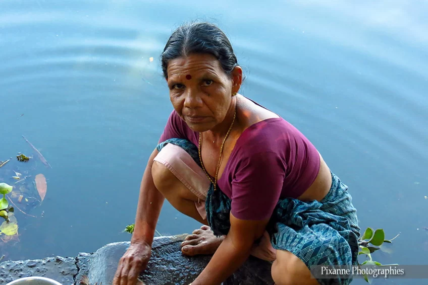 asie, inde, inde du sud, backwaters, lessive, souvenirs de voyages, pixanne photographies