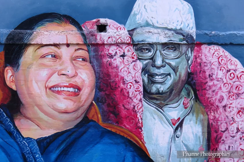 asie, inde, inde du sud, madurai, fresque murale, vandana shiva, souvenirs de voyages, pixanne photographies