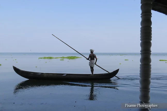 asie, inde, inde du sud, puthankayal, muhamma, lac vembanad, kettuvallam, pecheurs, souvenirs de voyages, pixanne photographies