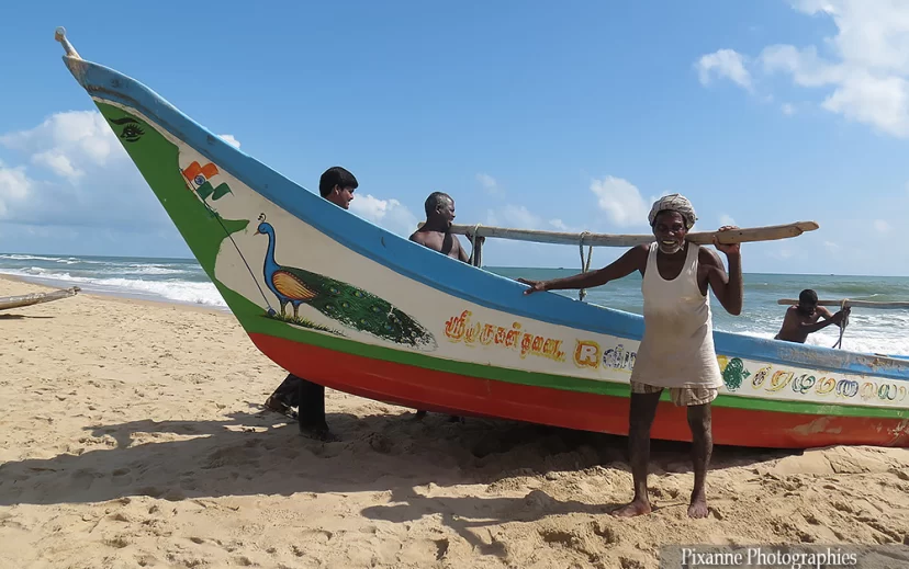 asie, inde, inde du sud, veerampattinam, barque, pecheurs, souvenirs de voyages, pixanne photographies