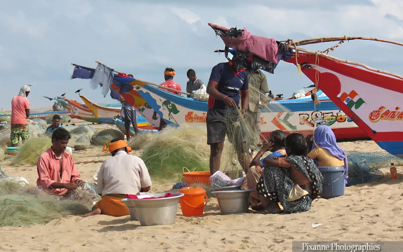 asie, inde, inde du sud, veerampattinam, pecheurs, souvenirs de voyages, pixanne photographies