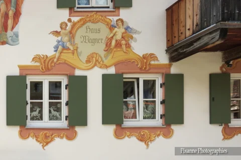 Europe, Allemagne, Bavière, Oberammergau, Lüftlmalerei, Souvenir de Voyages, façades peintes, Pixanne Photographies