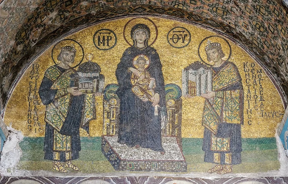 Asie, Europe, Turquie, Istanbul, Sainte Sophie, Ayasofia, Mosaiques, La Madone trônant avec l'Enfant,