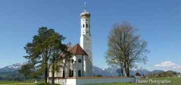 Europe, Allemagne, Bavière, Schwangau, Eglise Saint Coloman, Colman, Souvenirs de Voyages, Pixanne Photographies