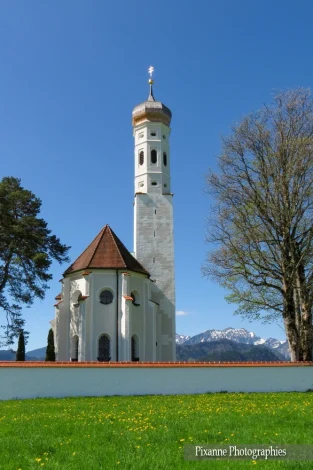 Europe, Allemagne, Bavière, Schwangau, Eglise Saint Coloman, Colman, Souvenirs de Voyages, Pianne Photographies