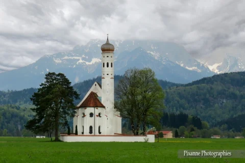 Europe, Allemagne, Bavière, Schwangau, Eglise Saint Coloman, Colman, Souvenirs de Voyages, Pixanne Photographies
